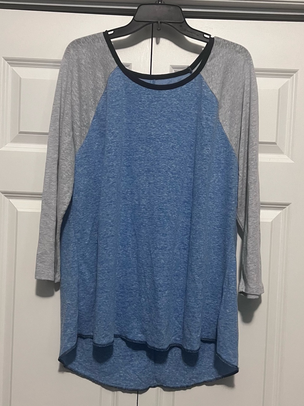 Vintage Y2K Old Navy Heather Blue Raglan 3/4 Sleeve Top